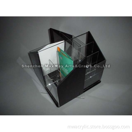 4-Sided-4-Pocket Acrylic Brochure/Leaflet/Document Display Holder/Shelf